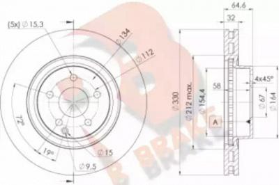 R BRAKE 78rbd22593 -  Тормозной диск
